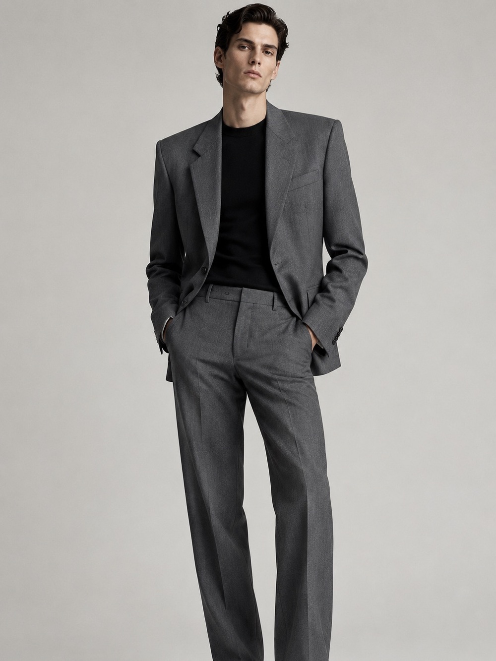 Yves Saint Laurent grey stripe suit coat